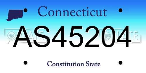 AS45204 Connecticut License Plate