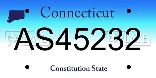 AS45232 Connecticut License Plate