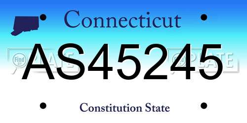 AS45245 Connecticut License Plate