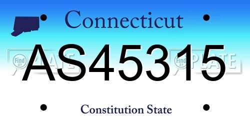 AS45315 Connecticut License Plate