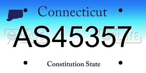 AS45357 Connecticut License Plate