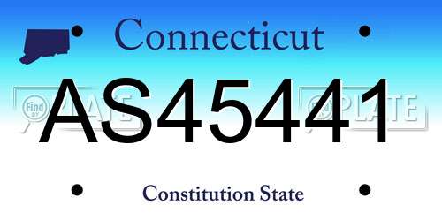 AS45441 Connecticut License Plate