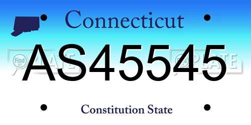 AS45545 Connecticut License Plate