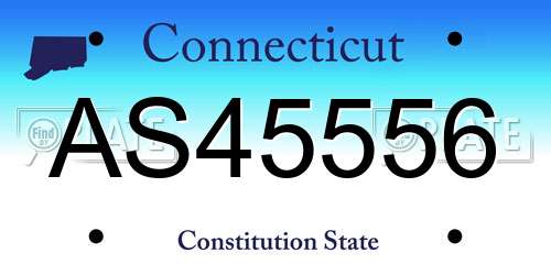 AS45556 Connecticut License Plate