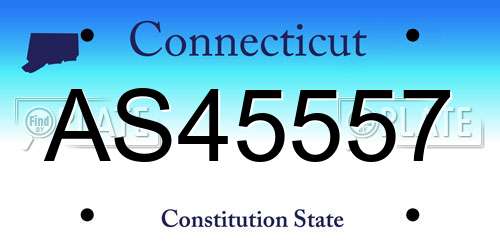 AS45557 Connecticut License Plate