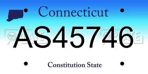 AS45746 Connecticut License Plate