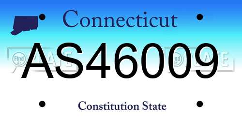 AS46009 Connecticut License Plate