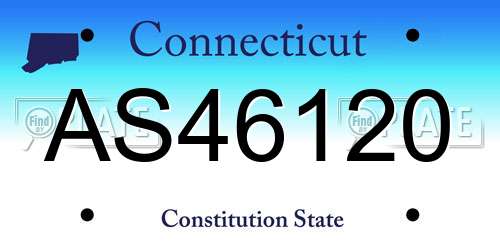 AS46120 Connecticut License Plate