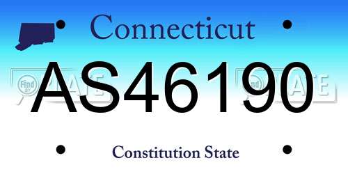 AS46190 Connecticut License Plate