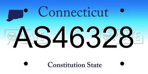 AS46328 Connecticut License Plate