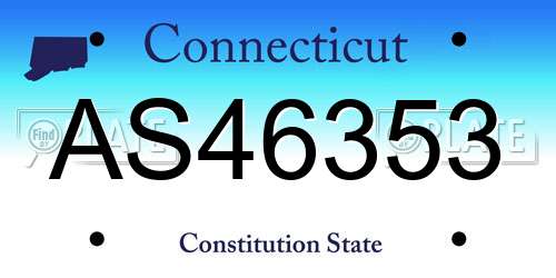 AS46353 Connecticut License Plate