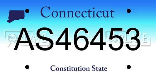 AS46453 Connecticut License Plate