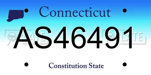 AS46491 Connecticut License Plate