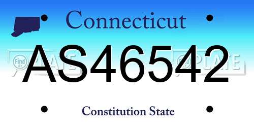 AS46542 Connecticut License Plate