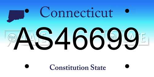 AS46699 Connecticut License Plate
