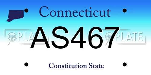AS467 Connecticut License Plate