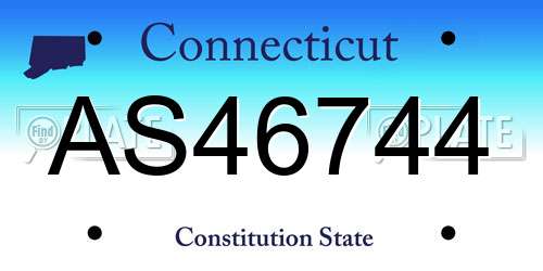 AS46744 Connecticut License Plate