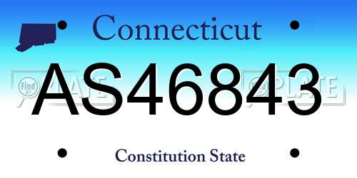AS46843 Connecticut License Plate