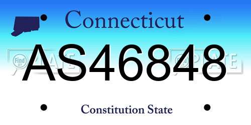 AS46848 Connecticut License Plate