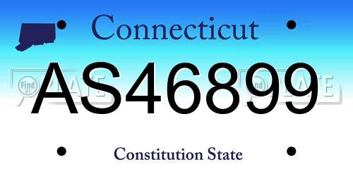 AS46899 Connecticut License Plate