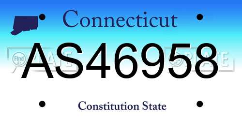 AS46958 Connecticut License Plate