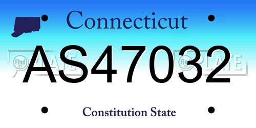 AS47032 Connecticut License Plate