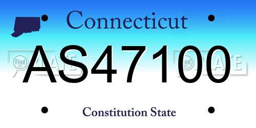 AS47100 Connecticut License Plate