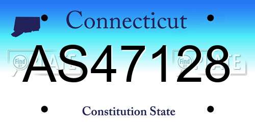 AS47128 Connecticut License Plate