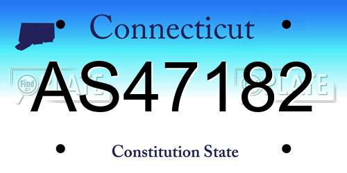 AS47182 Connecticut License Plate