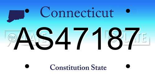 AS47187 Connecticut License Plate