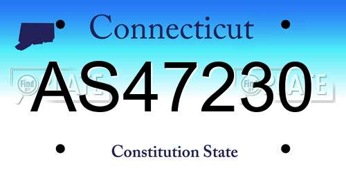 AS47230 Connecticut License Plate