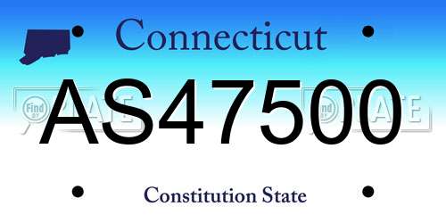 AS47500 Connecticut License Plate