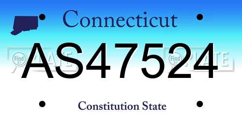 AS47524 Connecticut License Plate