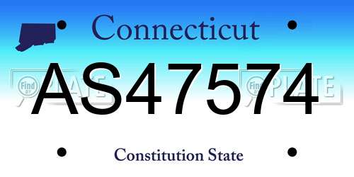 AS47574 Connecticut License Plate