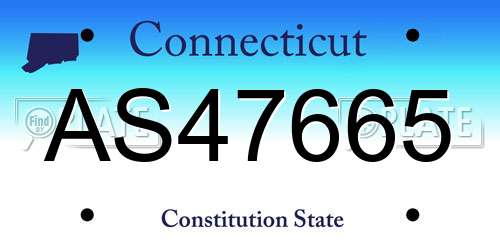AS47665 Connecticut License Plate