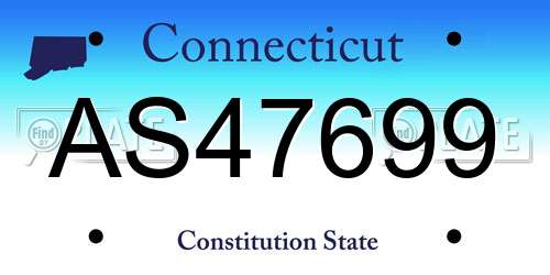 AS47699 Connecticut License Plate