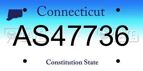 AS47736 Connecticut License Plate