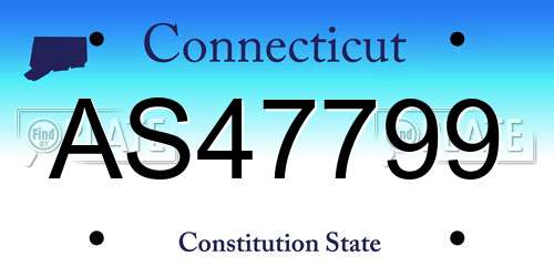 AS47799 Connecticut License Plate