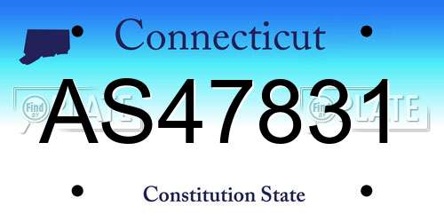 AS47831 Connecticut License Plate