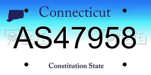 AS47958 Connecticut License Plate