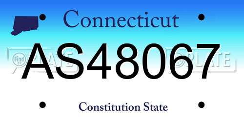 AS48067 Connecticut License Plate