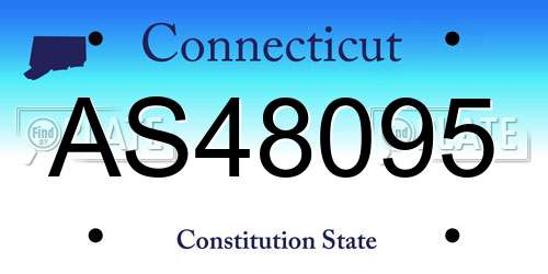 AS48095 Connecticut License Plate