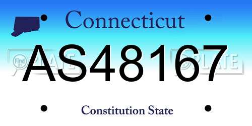 AS48167 Connecticut License Plate