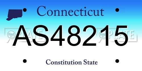 AS48215 Connecticut License Plate