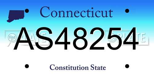 AS48254 Connecticut License Plate