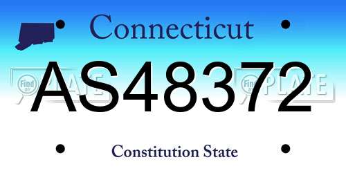 AS48372 Connecticut License Plate