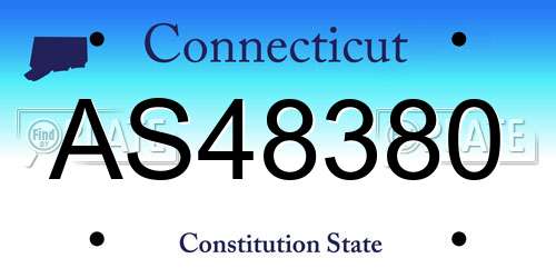 AS48380 Connecticut License Plate