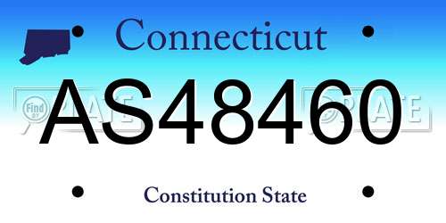 AS48460 Connecticut License Plate