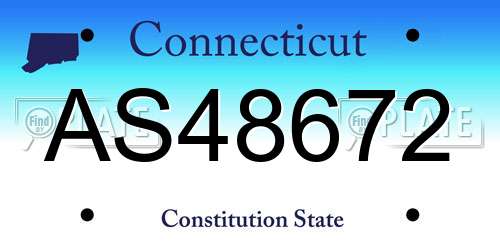 AS48672 Connecticut License Plate