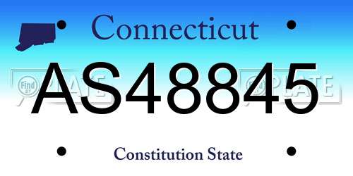 AS48845 Connecticut License Plate